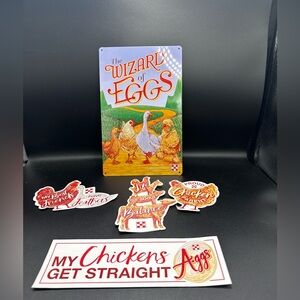 Metal Coop Sign Wizard Of Eggs Oz Purina Promo Chicken Goose Duck Barn Poultry